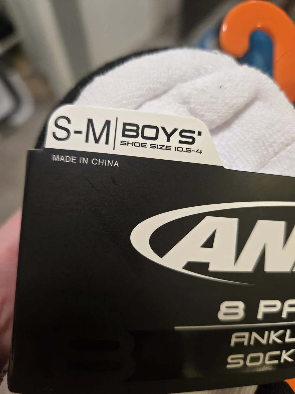 AND1 Boy's Ankle Socks 8-Pack in Black & White
